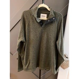 Sonoma Army Green Snap Mockneck Pullover Fleece Mens XL